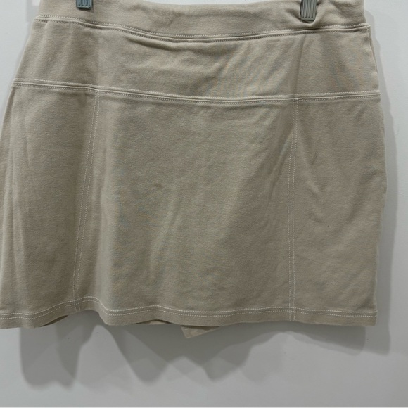 Anne Klein Elastic Waistband Athletic Short Skort Size Lg Ivory Pull On Soft - Picture 2 of 7